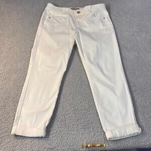 Democracy white denim jeans rolled cuffs absolution booty lift size 14 (36X26)